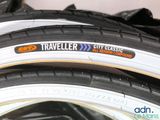 a close up of a tire on a bike