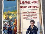 affiche française du film « Engagez-vous », représentant un homme assis sur un rebord