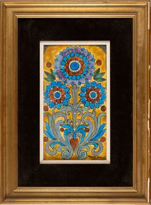 an image of a painting of flowers in a gold frame
