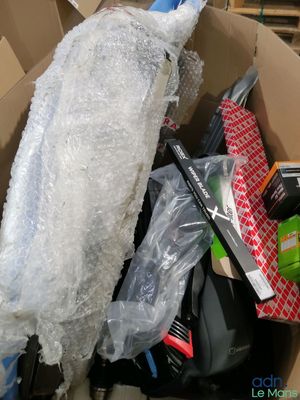 a cardboard box full of items that are inside of it