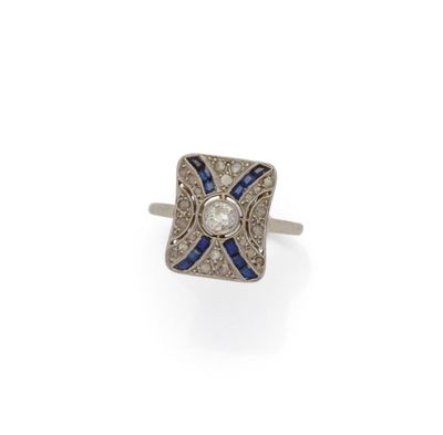 bague art déco en diamant et saphir