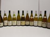 many bottles of wine lined up on the counter