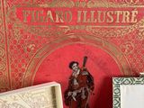 a red book with a picture of a man on it