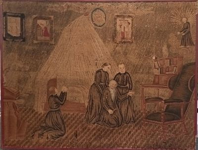 Tapisserie à décor d'une scène religieuse.