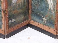 Paravent polyptyque en bois, métal et toile peinte à décor d… (photo 6)