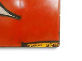 a picture of a red book with a bird on it