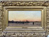 une image représentant un tableau où l'on voit un homme marchant dans un champ