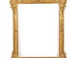 un cadre photo doré sur fond blanc, avec un fond blanc