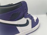 nike air jordan 1 mid court purple / white / black