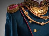 a close up of a uniform on a mannequin head