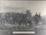 an old picture of a group of men standing in a field