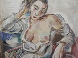 une image d'un tableau représentant une femme assise sur une chaise