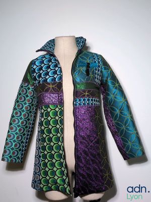 a close up of a jacket on a mannequin mannequin