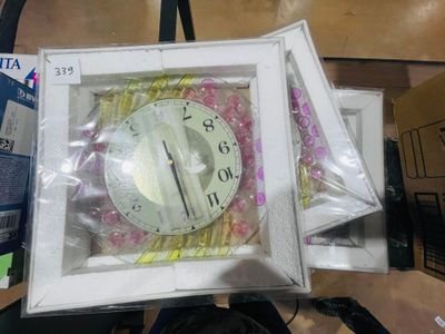 a picture of a clock in a box on a table