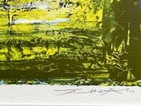 a picture of a painting of a tree in a field