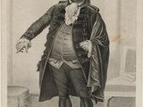 a drawing of a man in a coat and hat