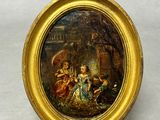 une image représentant un tableau où l'on voit une femme et un enfant dans un jardin