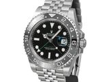 rolex yacht - master black dial steel bracelet watch