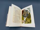 un livre ouvert sur lequel figure l'image d'un vieil homme