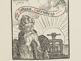 drawing of a man with a long beard and a hat holding a pipe in his right hand