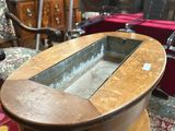 a table that has a glass top on top of it