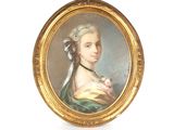 tableau représentant une femme tenant un oiseau dans la main