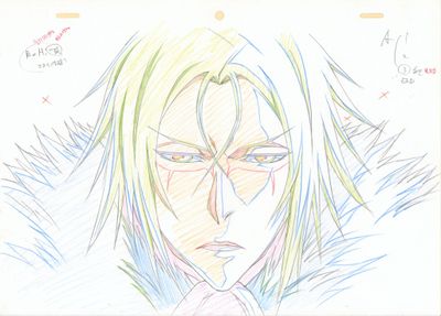 dessin représentant un homme aux cheveux blonds et aux yeux bleus sur fond blanc