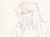 dessin représentant une jeune fille aux cheveux roses et portant des lunettes, vêtue d'une chemise blanche