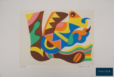 l'image d'un poisson coloré sur fond blanc