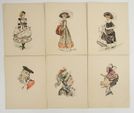 Anonyme. Bel ensemble de 14 DESSINS ORIGINAUX, non signés, fin XI