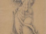 a drawing of a woman holding a baby in her arms