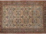tapis persan ancien à motif floral sur fond beige