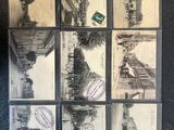 an old black and white photo of a bunch of old photographs