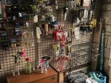 a room that has a lot of items on the wall