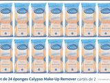 Lot de 24 sachets Calypos pour démaquillage, cartes de 2