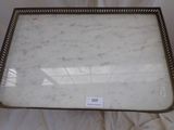 marble serving tray with beaded edge and glass top