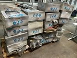 many boxes stacked on a pallet in a warehouse