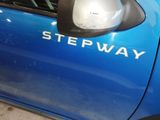 a blue car with the word stepway written on the side of it