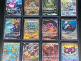 a close up of a collection of pokemon cards on a table