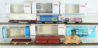 MÄRKLIN, Ho, 6 wagons de marchandises, en boite état proche du neuf : - Photo 1