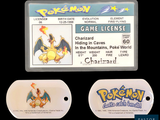 two tags with a picture of a pokemon character on them