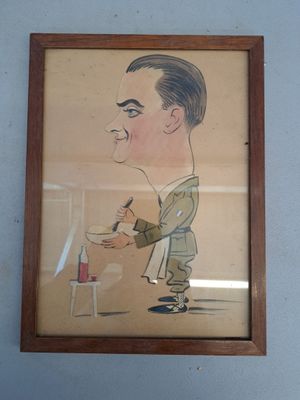 tableau représentant un homme tenant un couteau dans la main