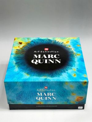 a box with a picture of a blue eye on it