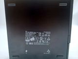 the back of a laptop with a black cover and a white background
