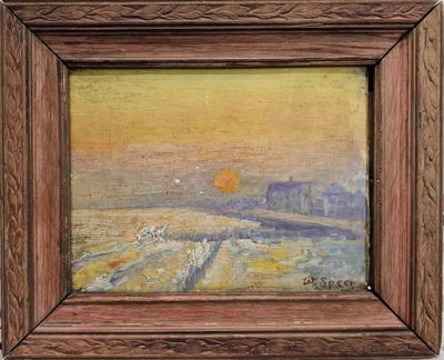 William W. SPEER (1877-?) Paysage au couchant HUILE SUR PANN…