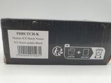 packaging of a black box with a barcode on the side of it