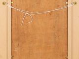 an image of a picture of a wooden frame with a rope attached to it