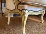 an image of a chair with a pillow on it in a living room