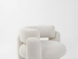an image of a white chair with a curved back and legs