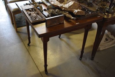 a table with a lot of tools on top of it